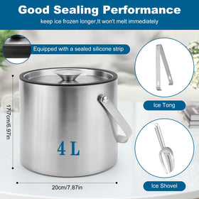 Yeatruojeet double-wall ice bucket preserves chill longer during gatherings.