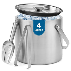 Yeatruojeet ice bucket with lid keeps ice cold longer, ideal for parties.