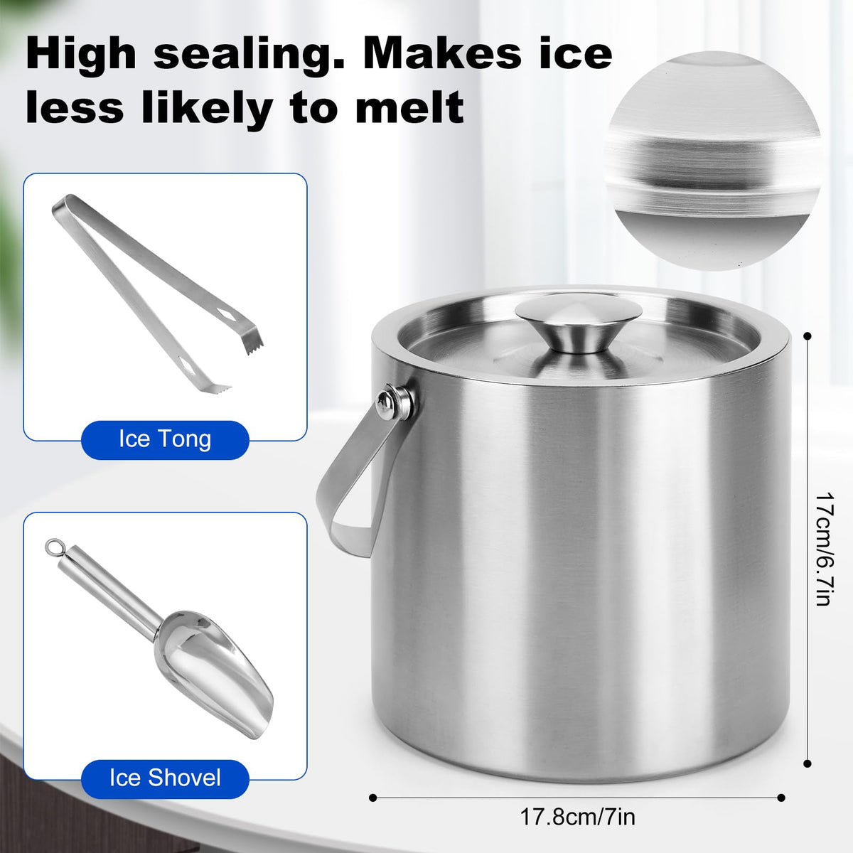 Yeatruojeet ice bucket airtight lid provides superior insulation for parties.