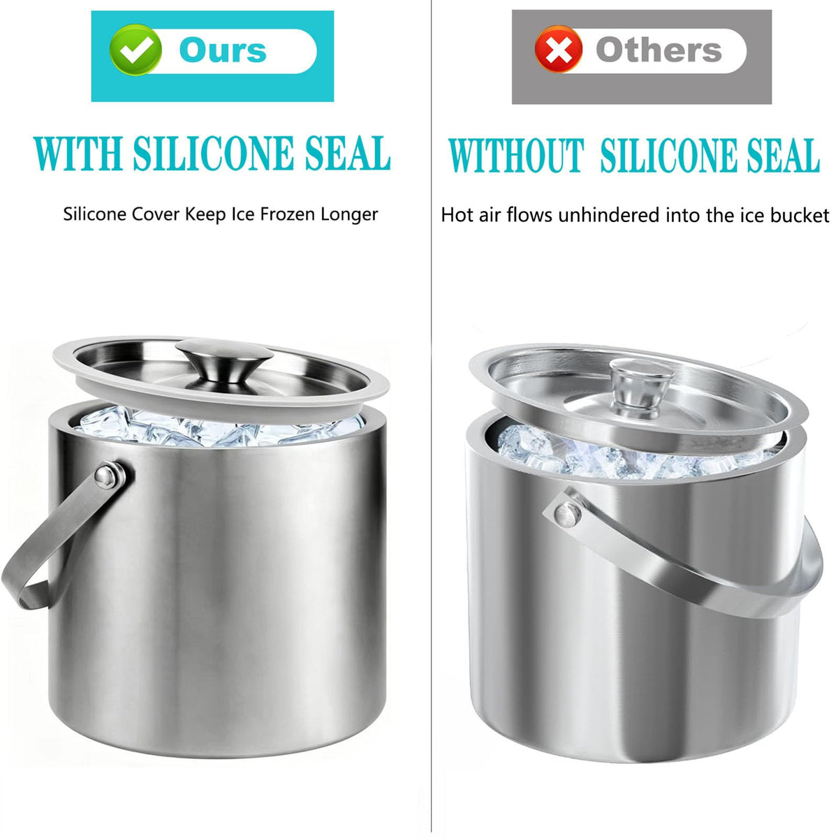 Yeatruojeet stainless ice tongs enable quick, clean ice grabs.