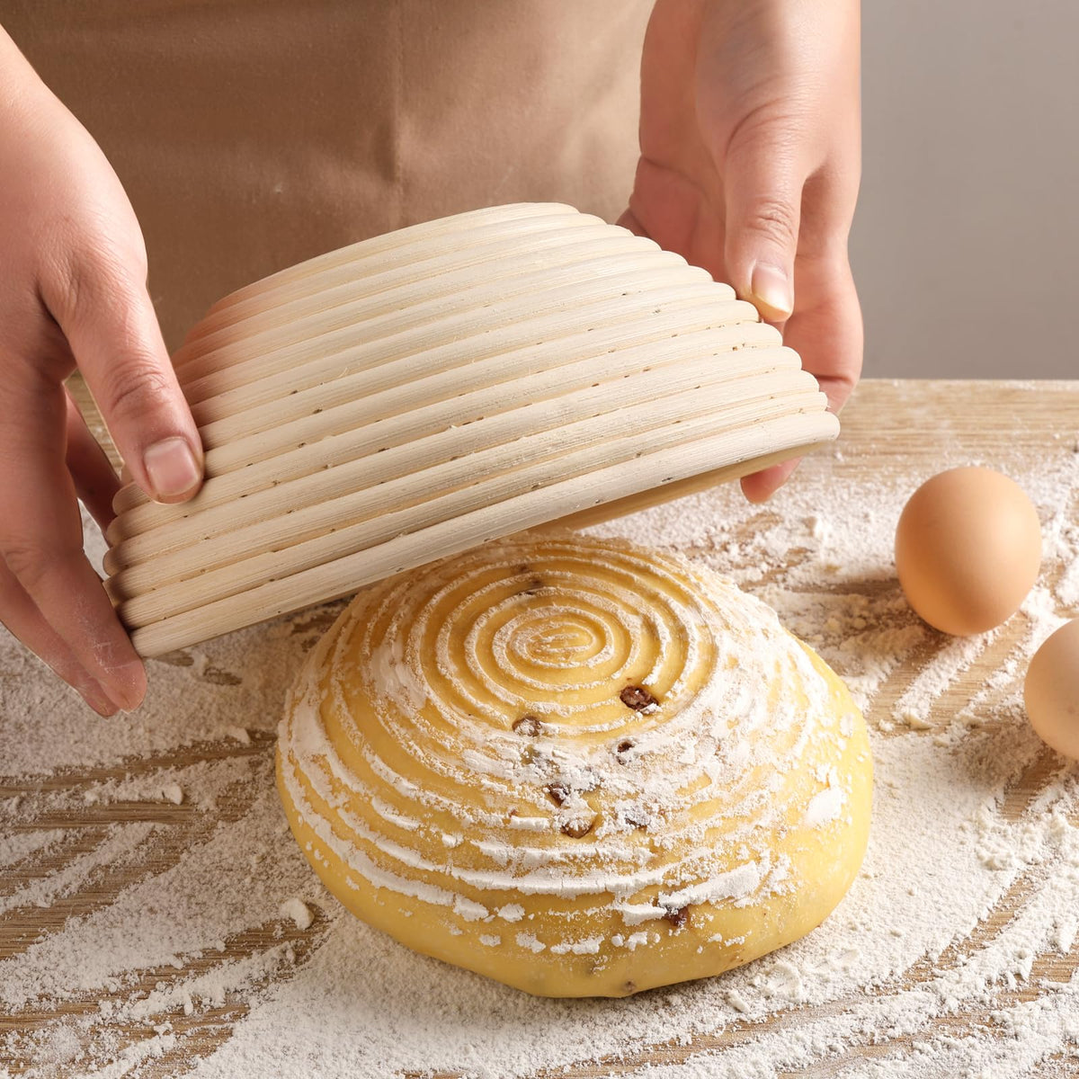 Yeatruojeet natural rattan cane basket supports moisture management and crust appeal