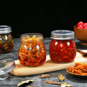 YEBODA 10oz glass canning jar wide mouth for easy filling and storage
