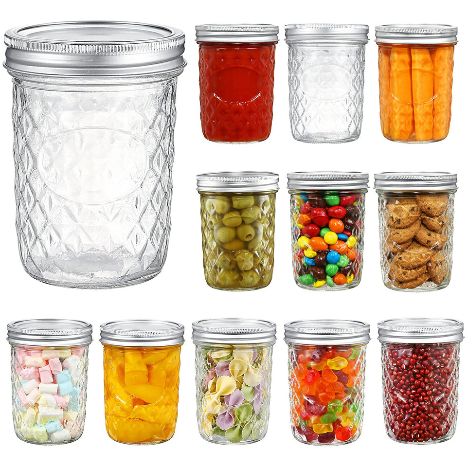 YEBODA 16oz wide-mouth mason jar clearly displays contents for easy canning and storage.