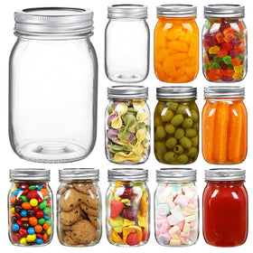YEBODA 16 oz wide-mouth mason jar shows contents clearly for easy identification and use