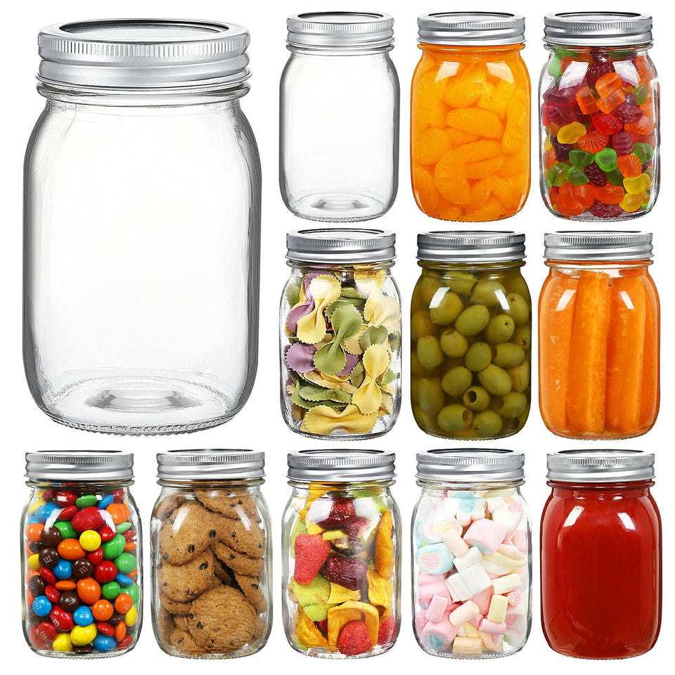 YEBODA 16 oz wide-mouth mason jar shows contents clearly for easy identification and use