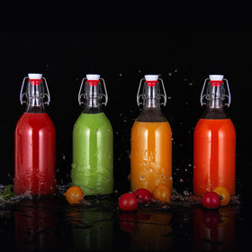YEBODA 6-pack glass bottles with packaging and labels included.