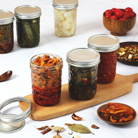 YEBODA 8 oz mason jar wide mouth for easy filling and cleaning.