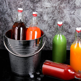 YEBODA bottle with funnel and chalk labels for organized storage.