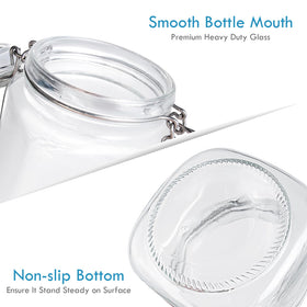 YEBODA BPA-free clear glass shows contents while protecting freshness.