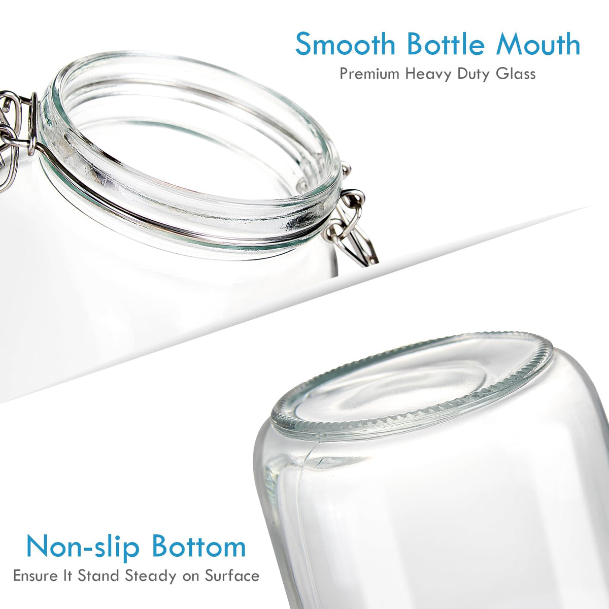 YEBODA clear square glass jar shows contents at a glance for quick prep.