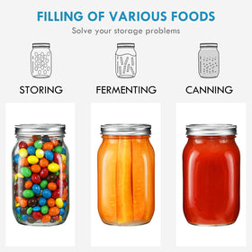 YEBODA canning jar for jams and pickles preserving flavors with seal