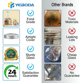 YEBODA jar for meal prep yogurt oats and snacks