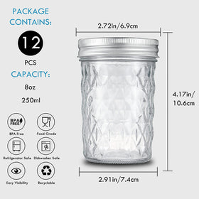 YEBODA silver screw-band lids provide a tight seal for fresh looking contents.