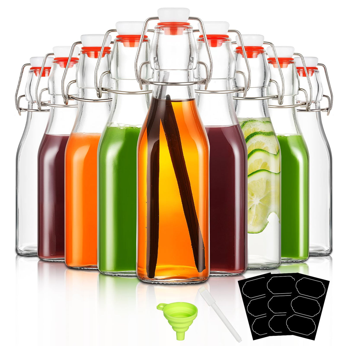YEBODA swing top bottle 8oz with pour spout for easy bottling