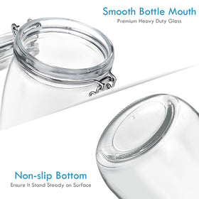 YEBODA wide-mouth jars provide easy filling and cleaning.