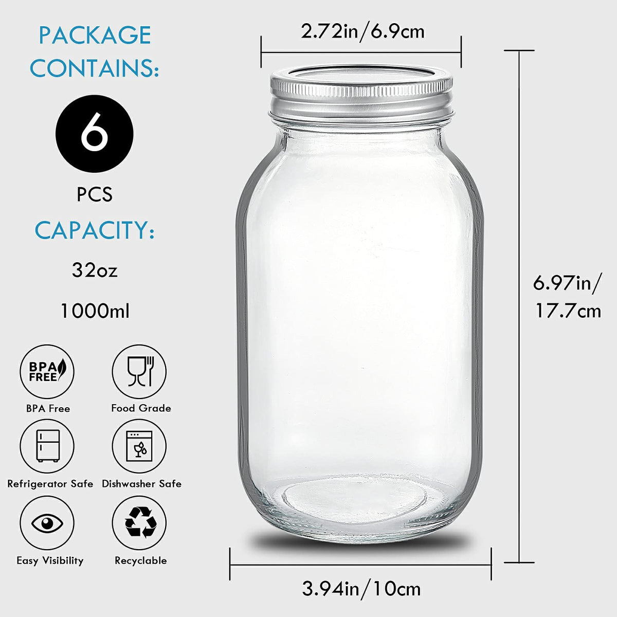 YEBODA wide-mouth design makes filling and cleaning quick and simple.