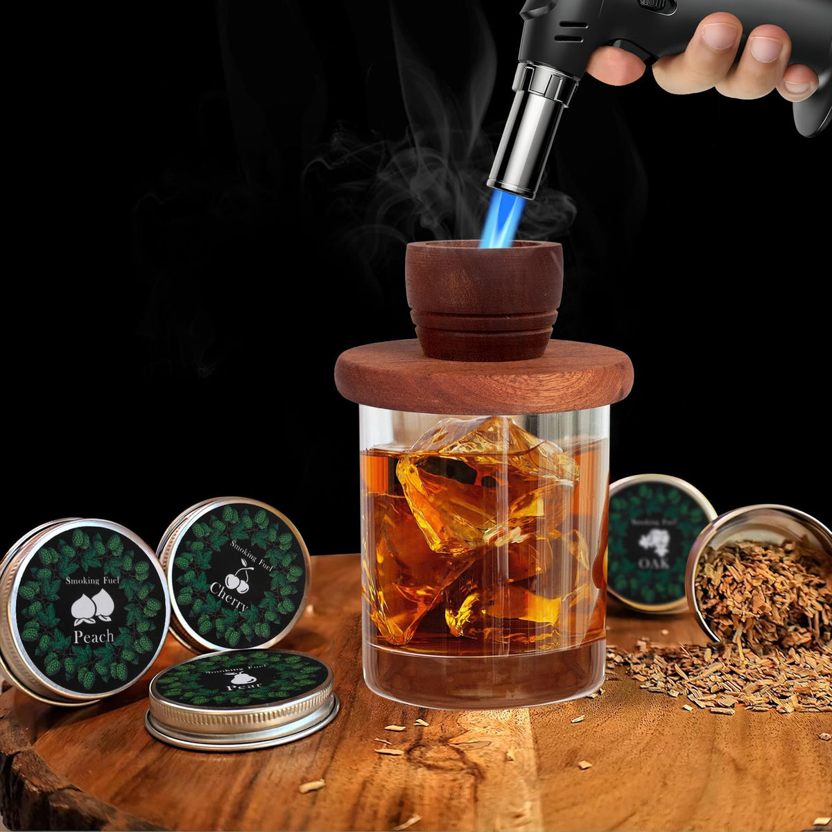 Yecuip bourbon smoker infuser emphasizes flavor-rich smoky notes for home bar favorites.