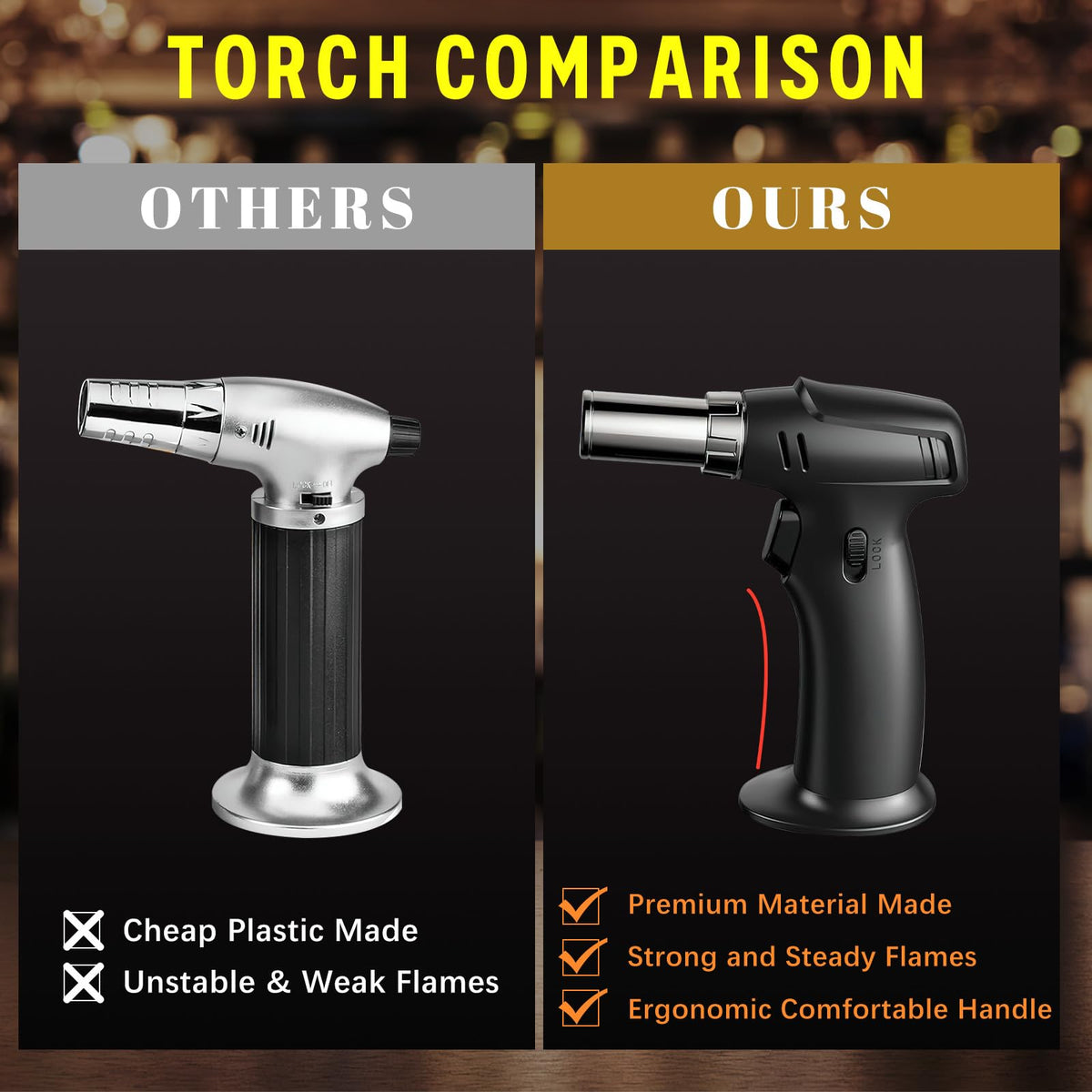 Yecuip torch-ready kit shows quick ignition for fast, flavorful smoke.