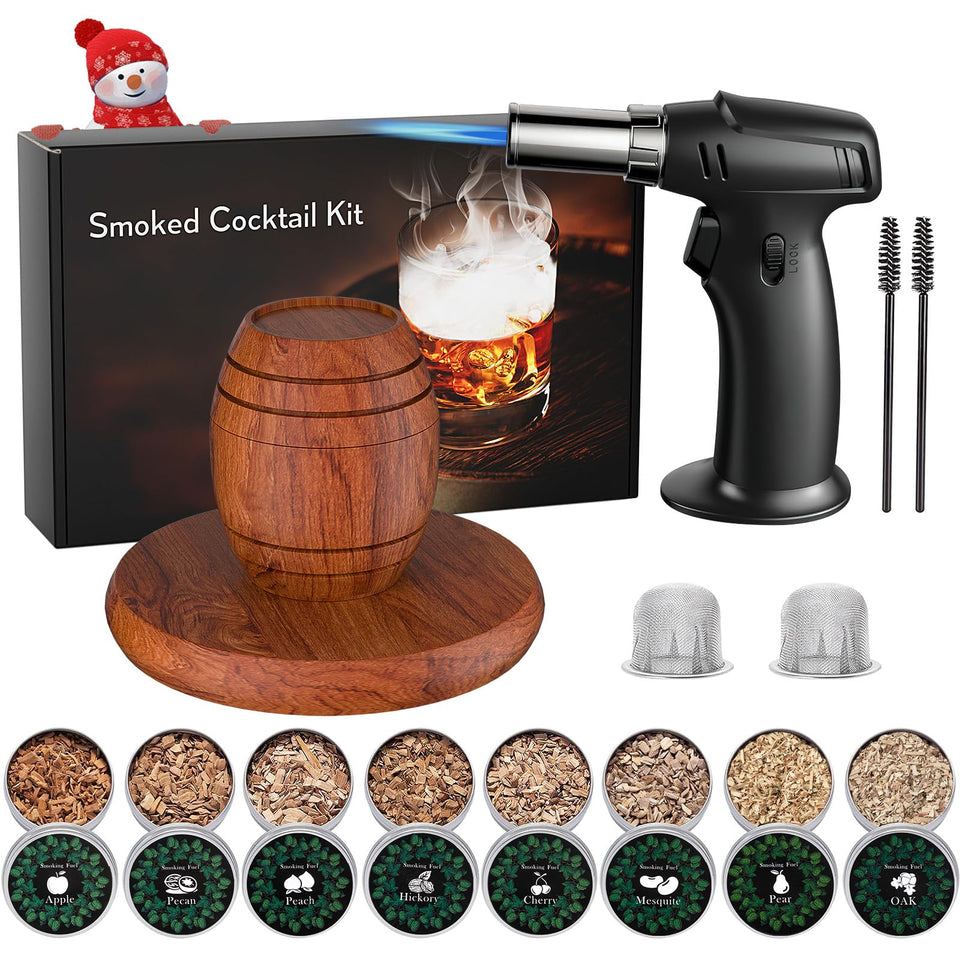 Yecuip whiskey smoker kit with torch highlighting professional-quality infusion for cocktails.