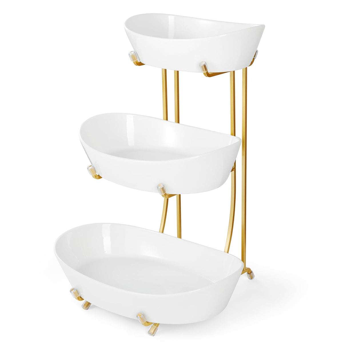 Yedio 3-tier fruit bowl on countertop for organized fruit storage