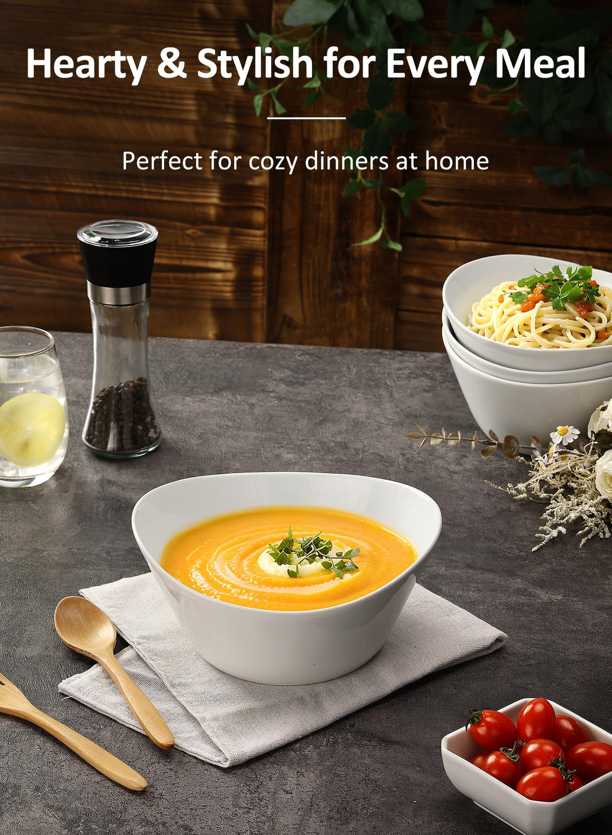Yedio porcelain bowls for desserts and snacks with stylish presentation.