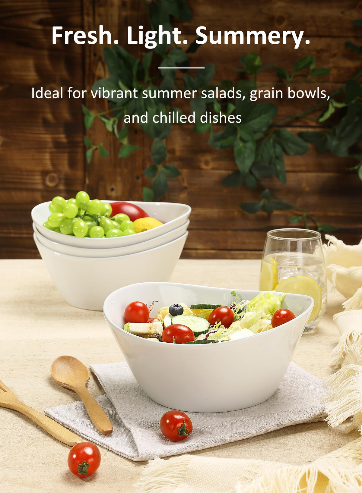 Yedio 48oz porcelain bowls for oatmeal with generous depth and easy cleanup.