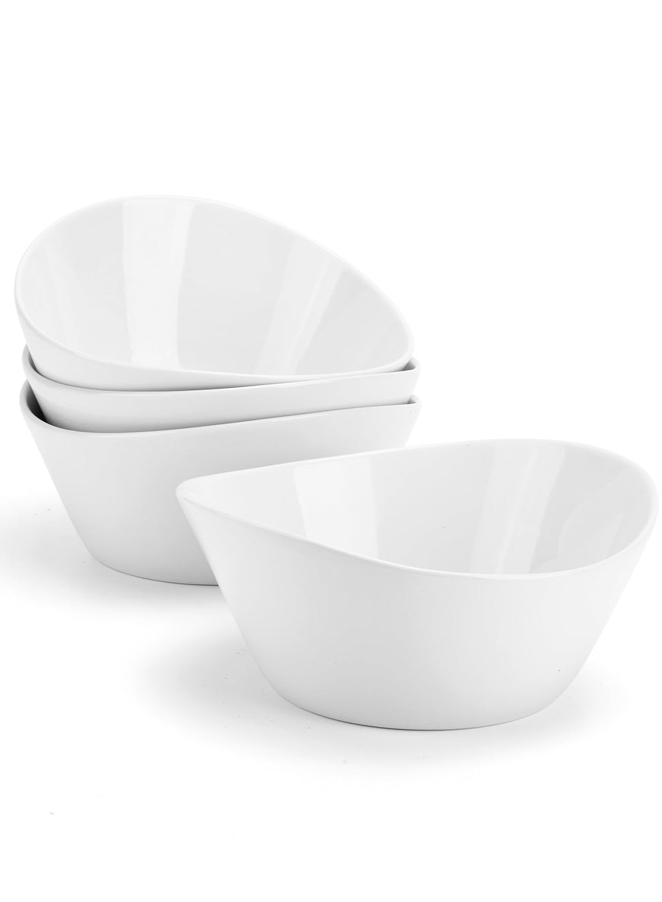 Yedio 48oz porcelain bowls ideal for pasta servings with generous portions and bright white finish.