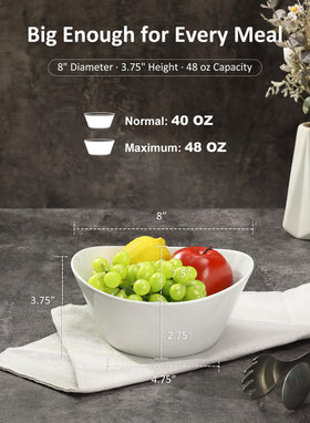 Yedio 48oz porcelain bowls perfect for soups and stews with easy cleaning.