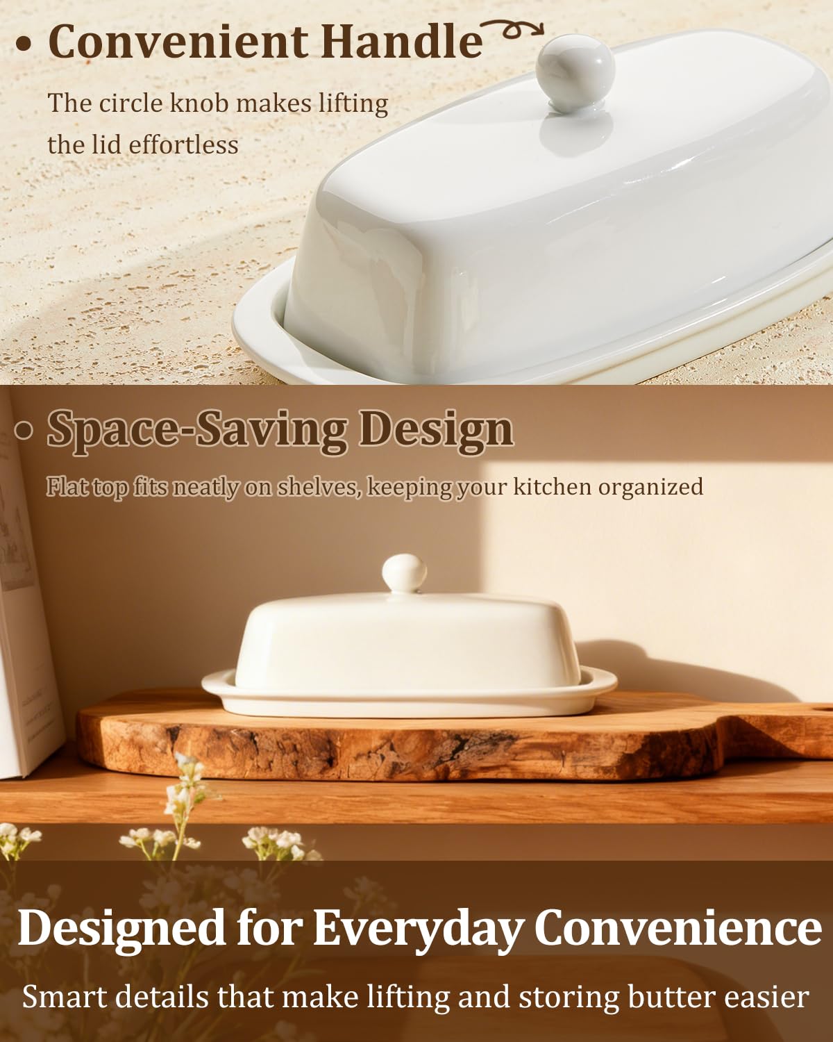 Yedio butter dish is dishwasher safe for easy cleanup.