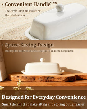 Yedio butter dish features an elegant, modern design for any kitchen.