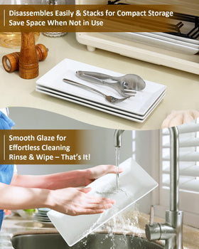 Yedio easy-clean porcelain trays simplify cleanup after events