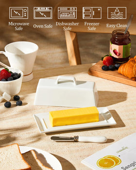 Yedio butter dish fits a full-size American butter stick perfectly.
