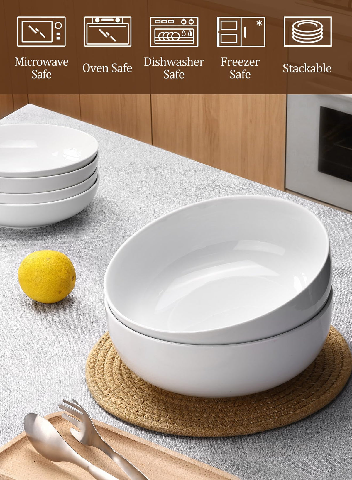 Yedio multi-use bowls perfect for pasta, salad, or snack platters.