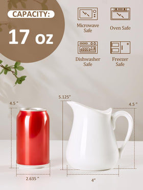 Yedio creamer with ergonomic handle for secure, comfortable pouring