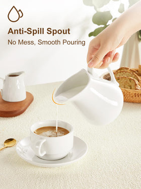 Yedio porcelain creamer is microwave safe for quick reheats