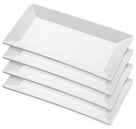Yedio porcelain rectangular platter for sushi and desserts with elegant white finish