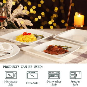 Yedio square dinner plates stacked neatly saving kitchen space