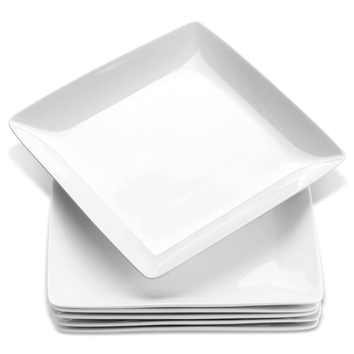 Yedio porcelain square dinner plates top view showing clean edges