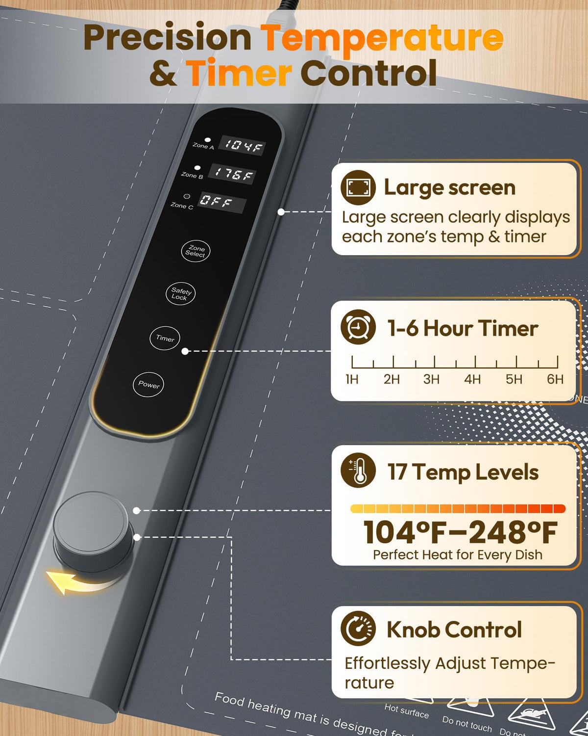 Yeeke warming mat roll-up design for easy storage and transport