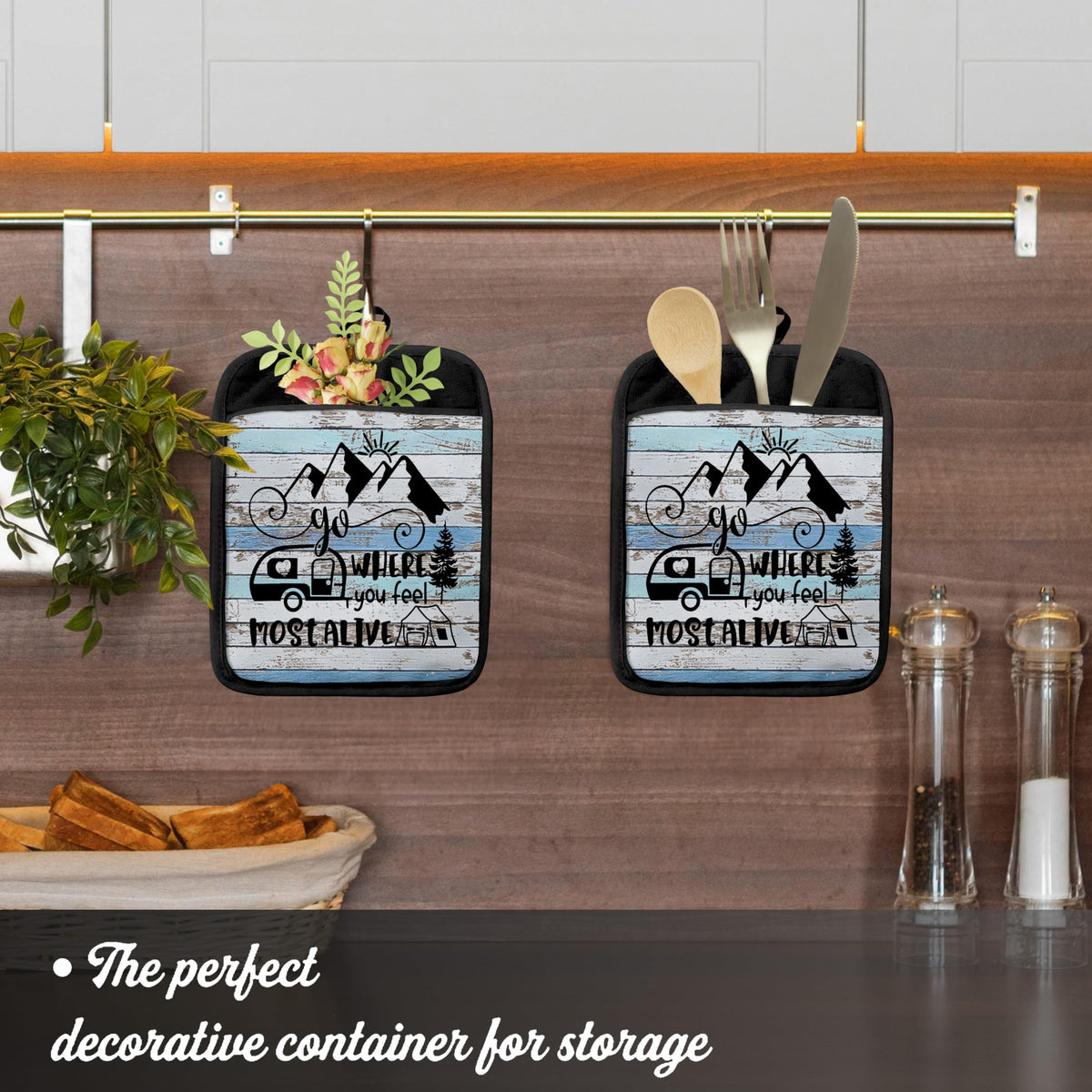 YeiHe pot holder with hanging loop for easy kitchen storage.