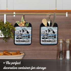 YeiHe pot holder with hanging loop for easy kitchen storage.