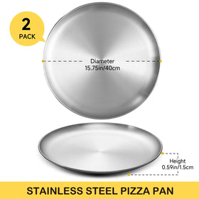 YeKuKing pizza pan with smooth rolled edges for safe handling.