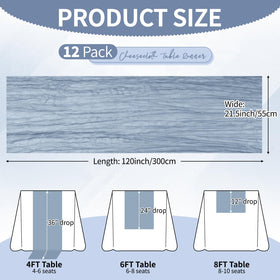 Yemosa semi-sheer dusty blue cheesecloth runner adds soft movement to events