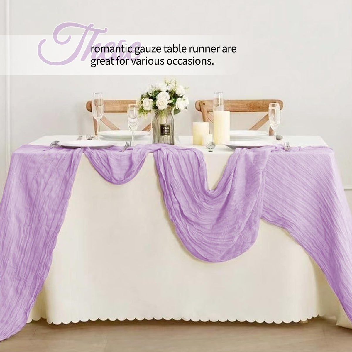 Yemosa premium polyester material closeup highlights soft, durable, and flexible table runner texture