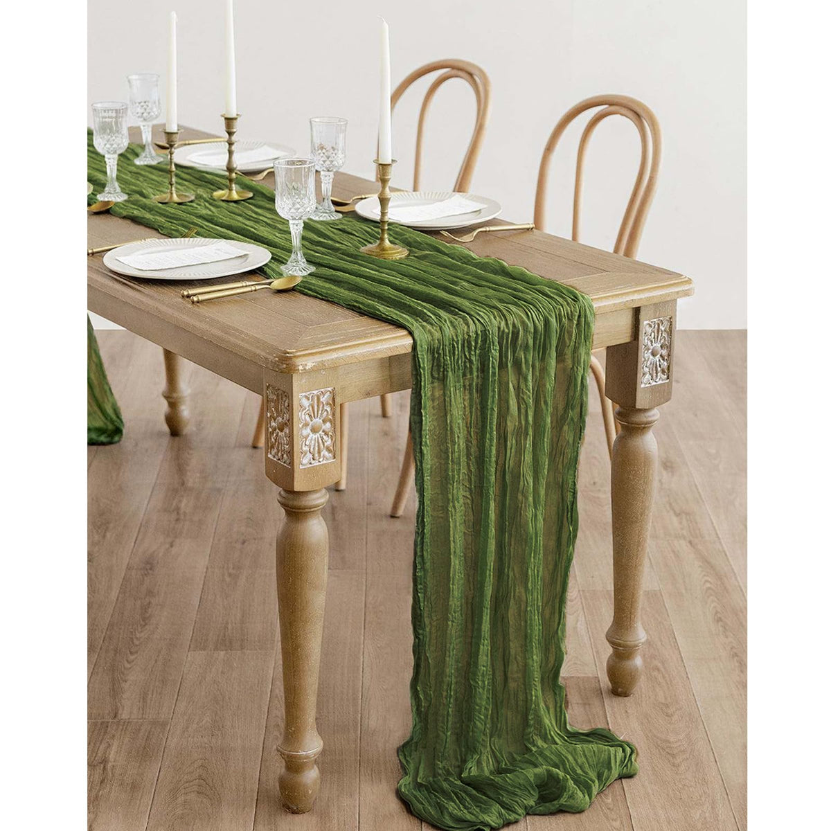 Yemosa washable cheesecloth table runner preserves color and folds