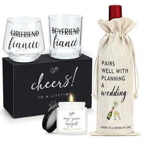 YENCHORN wine glass for her with gold ink, ideal for elegant toasts