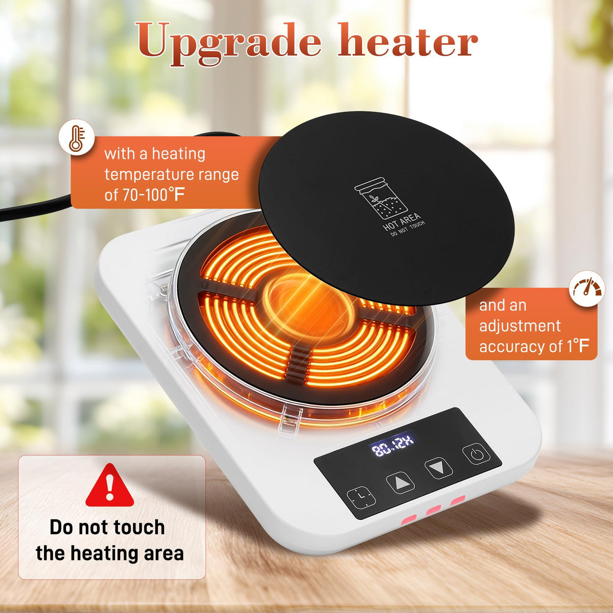 Yendse warmer glass dome lets you monitor fermentation at a glance.