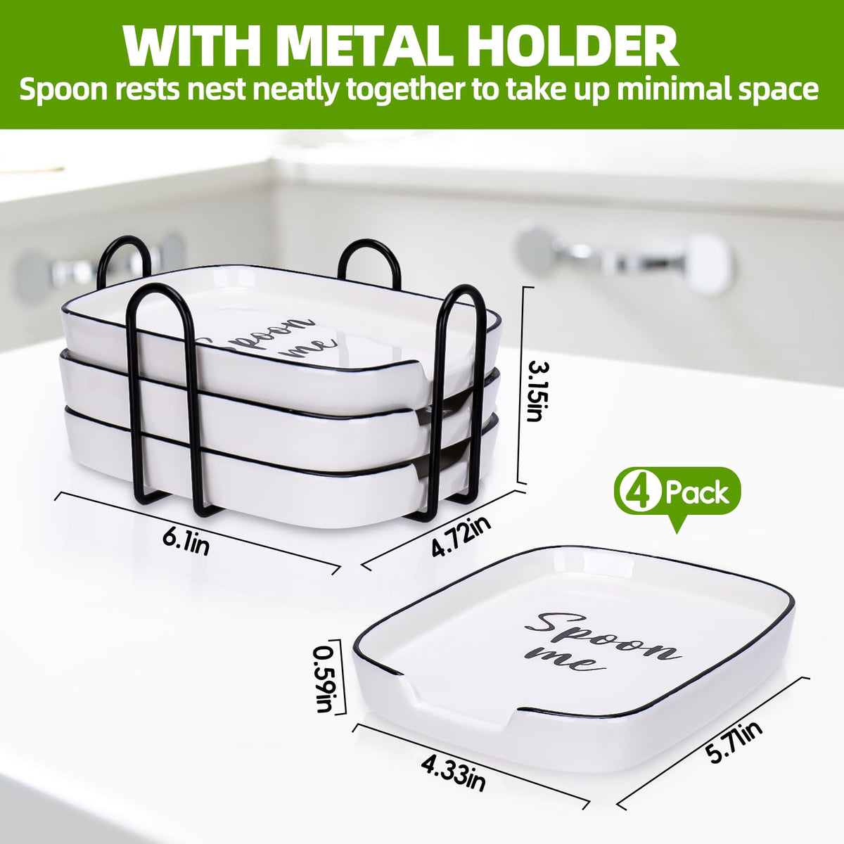 YENLNI spoon rest with metal holder keeps utensils organized and within reach