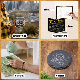 YeohJoy 50th birthday coaster protects surfaces during toasts