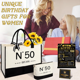 YeohJoy 50th birthday gift set display image with all components.